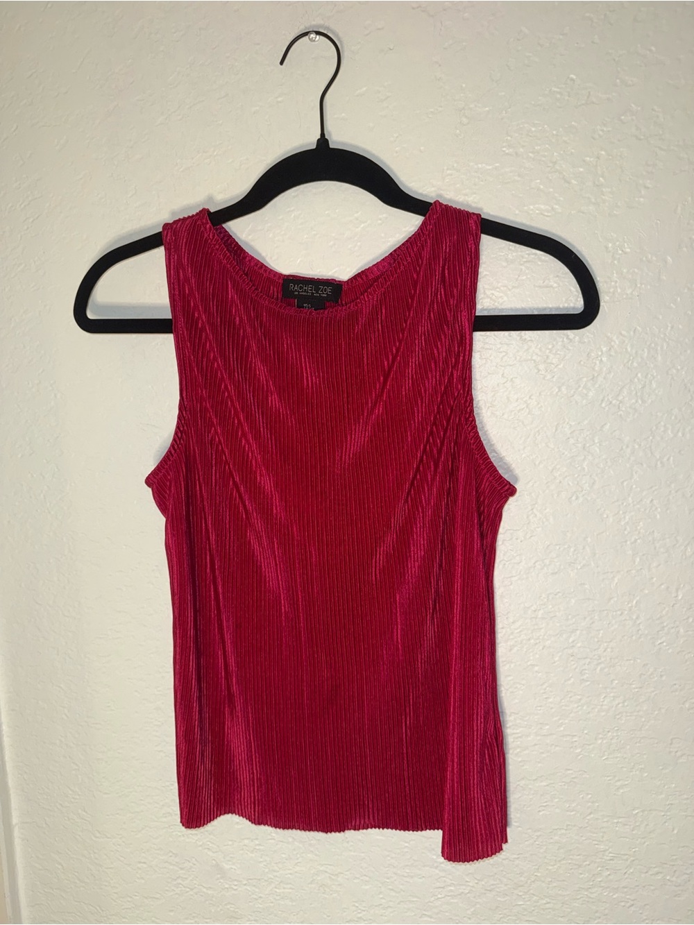 Rachel Zoe Fuchsia Ribbed Velvet Tank